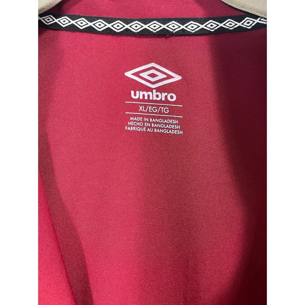 Umbro Cranberry Red Half Zip Pullover Jacket Kids Size XL Lightweight Activewear